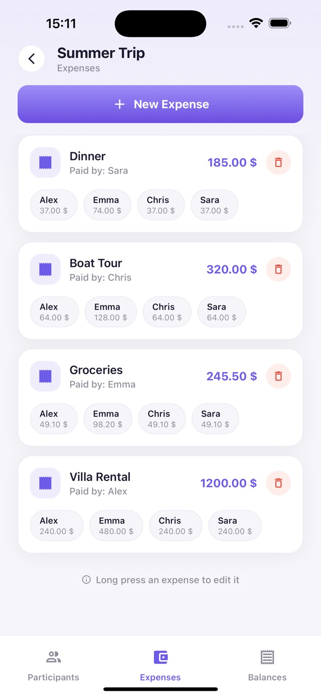 Screenshot of Splitto